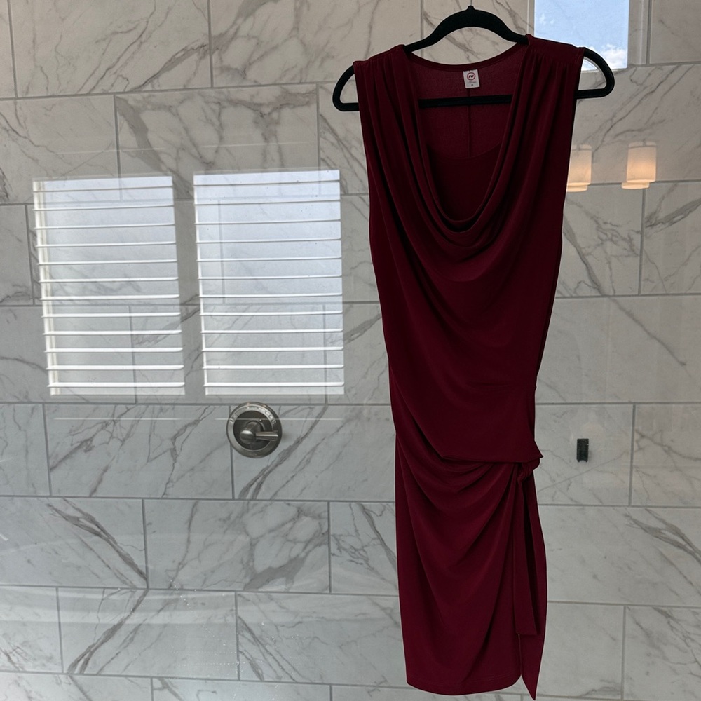 JW Elegant Burgundy Draped nursing Dress